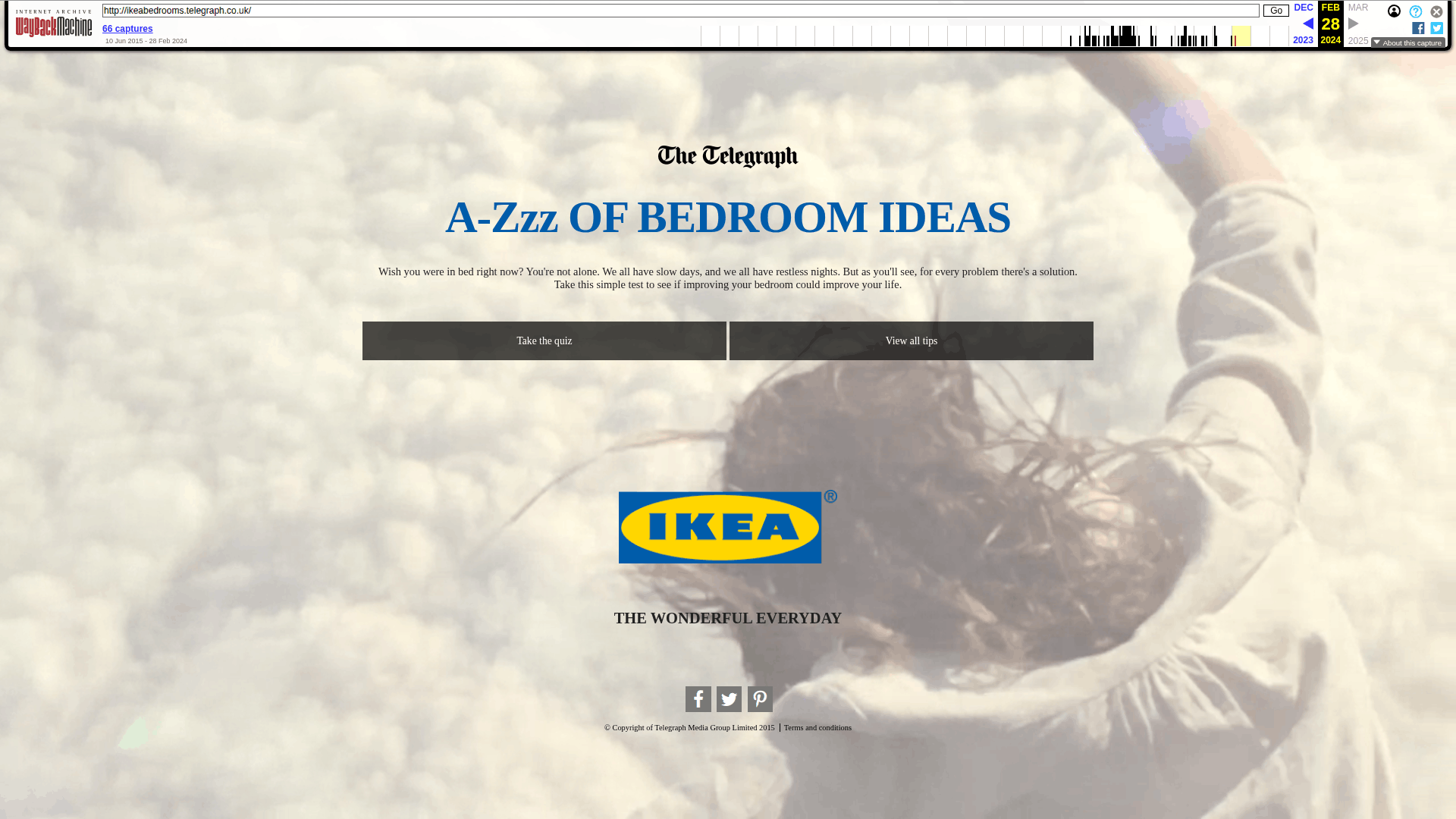 Ejemplos de publicidad nativa muestran el sitio de IKEA Bedrooms con un fondo soñador y el lema “A-Zzz of Bedroom Ideas”.