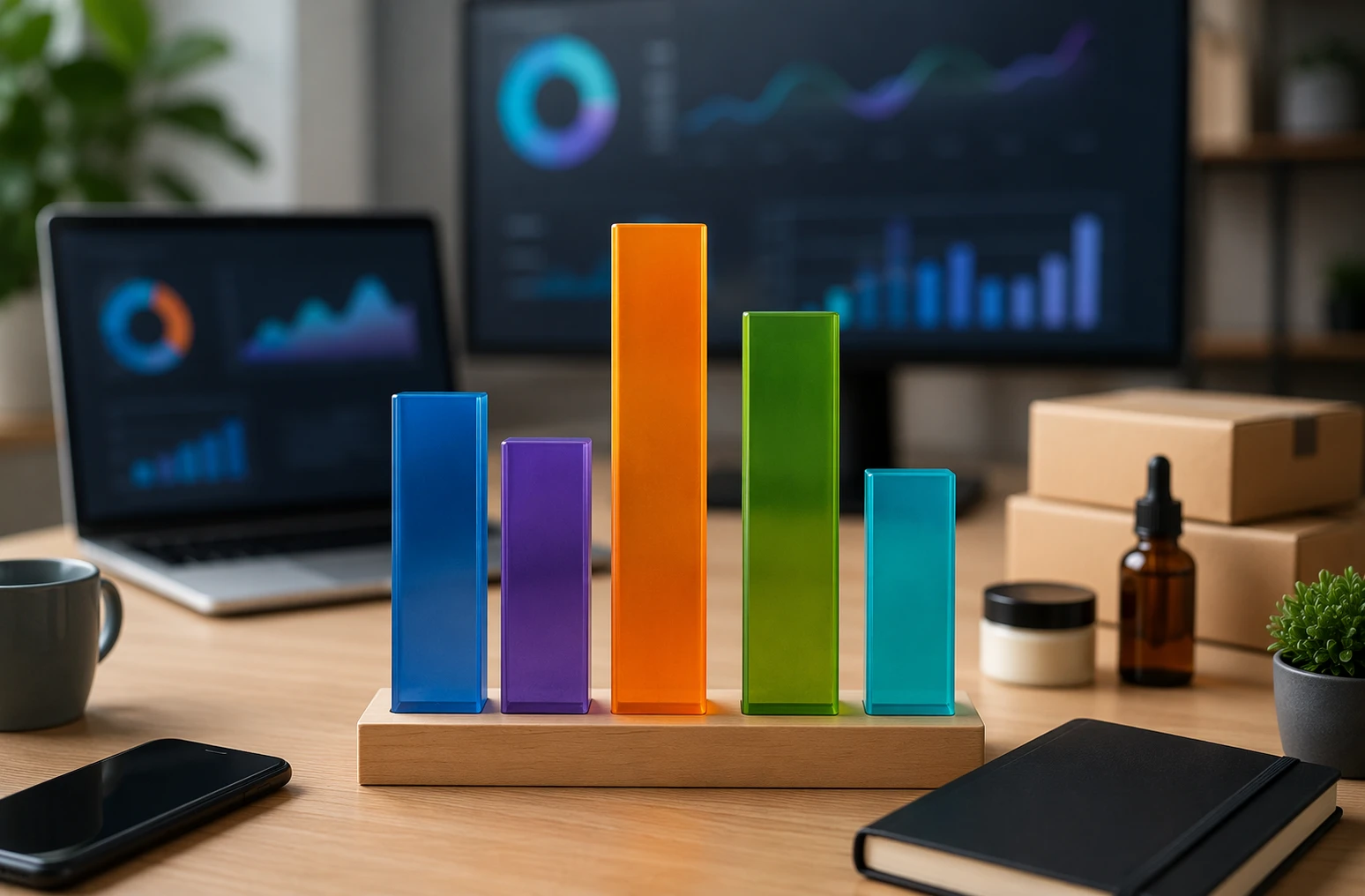 Gráfico de barras comparando ROI por canal de adquisición en ecommerce